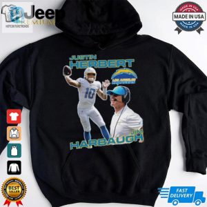 Nfl Justin Herbert And Jim Harbaugh Los Angeles Chargers Graphic T Shirt hotcouturetrends 1 3