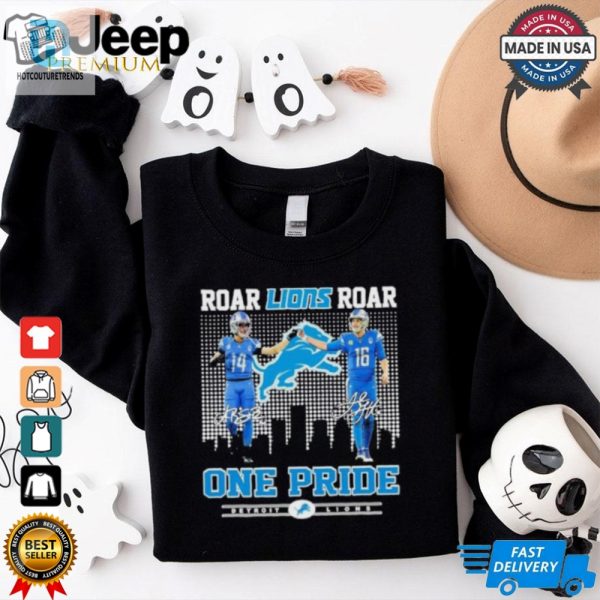 Amon Ra St. Brown And Jared Goff Roar Lions Roar One Pride Shirt hotcouturetrends 1 2