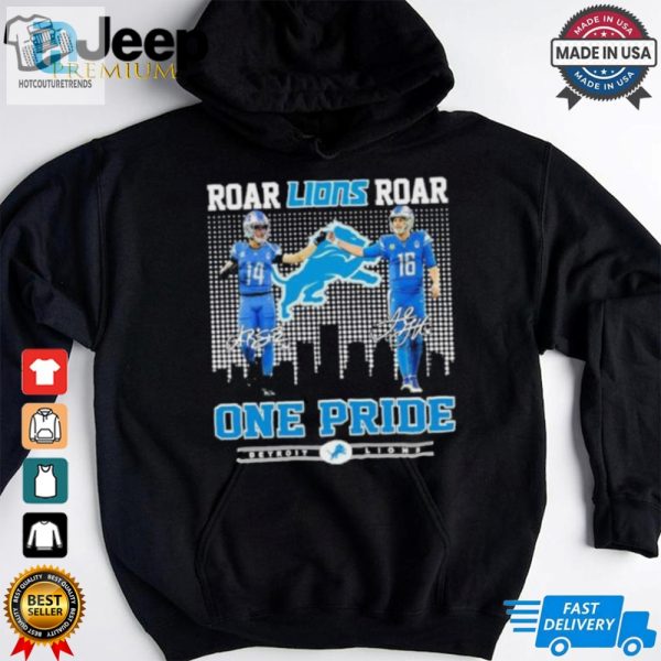 Amon Ra St. Brown And Jared Goff Roar Lions Roar One Pride Shirt hotcouturetrends 1 3