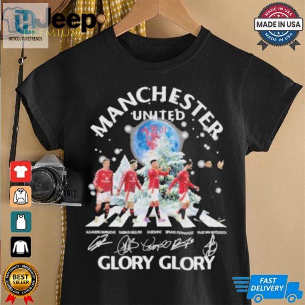 Official Manchester United Glory Glory Merry Christmas 2024 Signatures Shirt hotcouturetrends 1 1