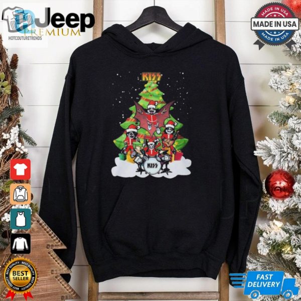 Official Kiss Brand Merry Christmas Tree 2024 Shirt hotcouturetrends 1