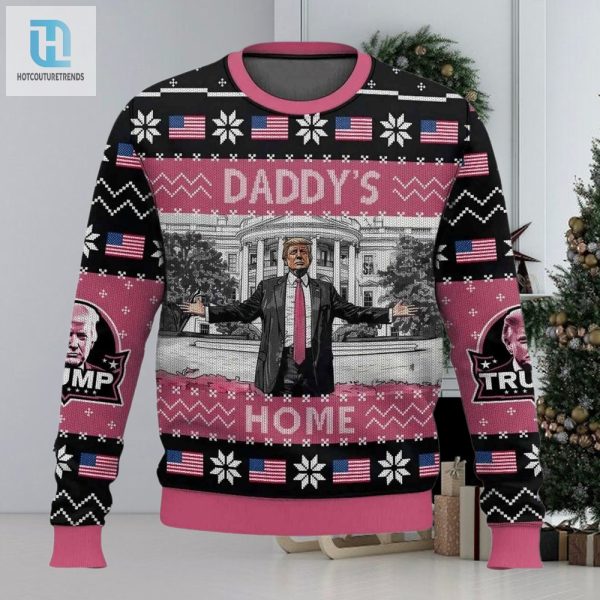 Trump Daddys Home White House 2024 Christmas Sweater hotcouturetrends 1 1