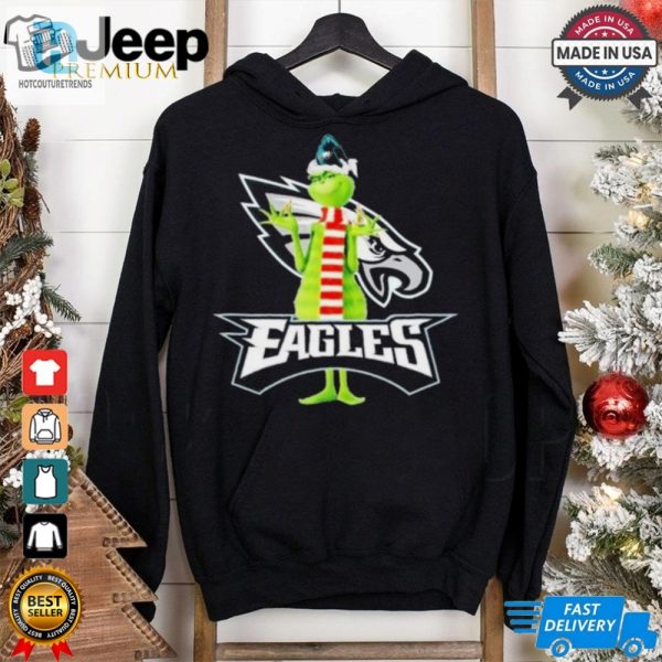 Official Santa The Grinch Candy Canes Philadelphia Eagles Christmas 2024 Shirt hotcouturetrends 1