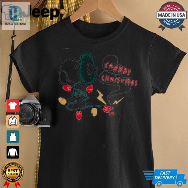 Peanuts Snoopy Crabby Christmas Wreath Shirt hotcouturetrends 1 2