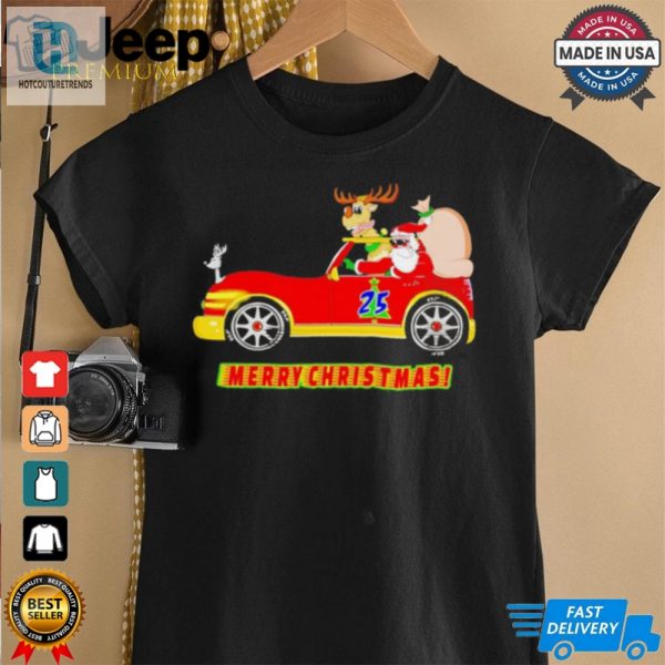 Santas Driving New Car Merry Christmas Shirt hotcouturetrends 1 2