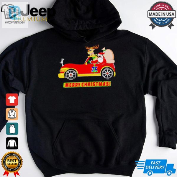 Santas Driving New Car Merry Christmas Shirt hotcouturetrends 1 3