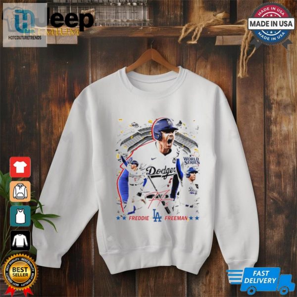 Freddie Freeman Los Angeles Dodgers World Series Champions Signature Graphic Shirt hotcouturetrends 1 1