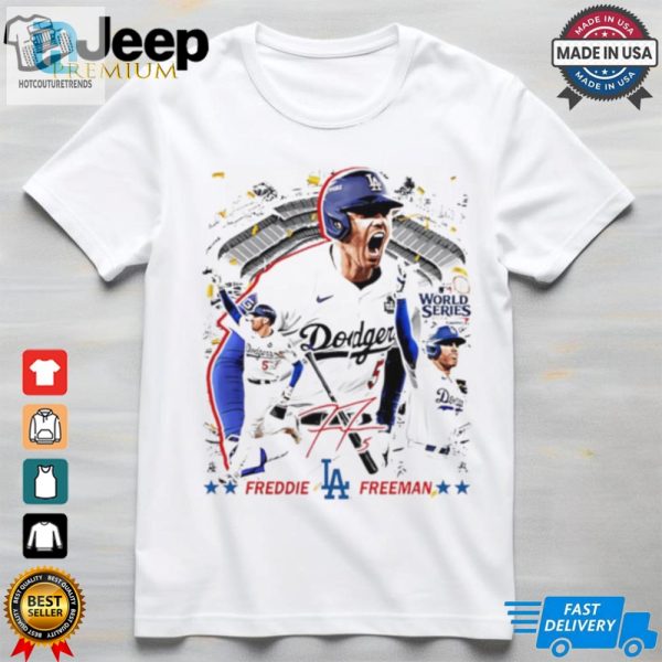 Freddie Freeman Los Angeles Dodgers World Series Champions Signature Graphic Shirt hotcouturetrends 1 2