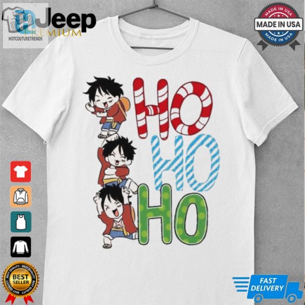 Ho Ho Ho Santa Luffy Monkey Anime Manga Christmas Shirt hotcouturetrends 1