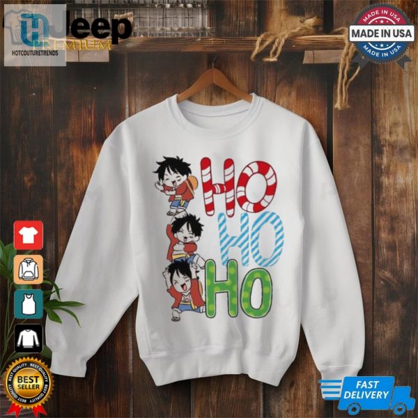 Ho Ho Ho Santa Luffy Monkey Anime Manga Christmas Shirt hotcouturetrends 1 1