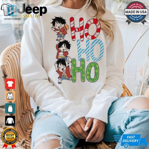 Ho Ho Ho Santa Luffy Monkey Anime Manga Christmas Shirt hotcouturetrends 1 3