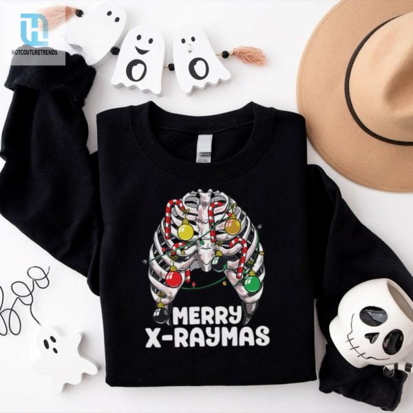 Merry Xraymas Creepy Christmas Ribcage Skeleton Xmas Shirt hotcouturetrends 1 1