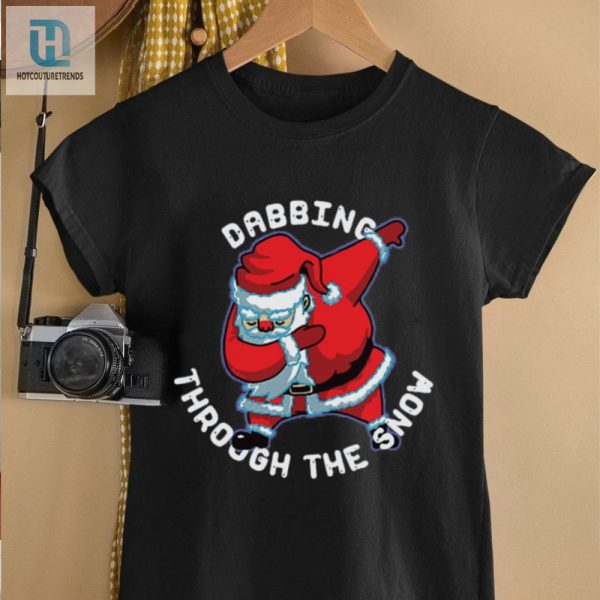 Santa Dabbing Through The Snow Funny Christmas Shirt hotcouturetrends 1