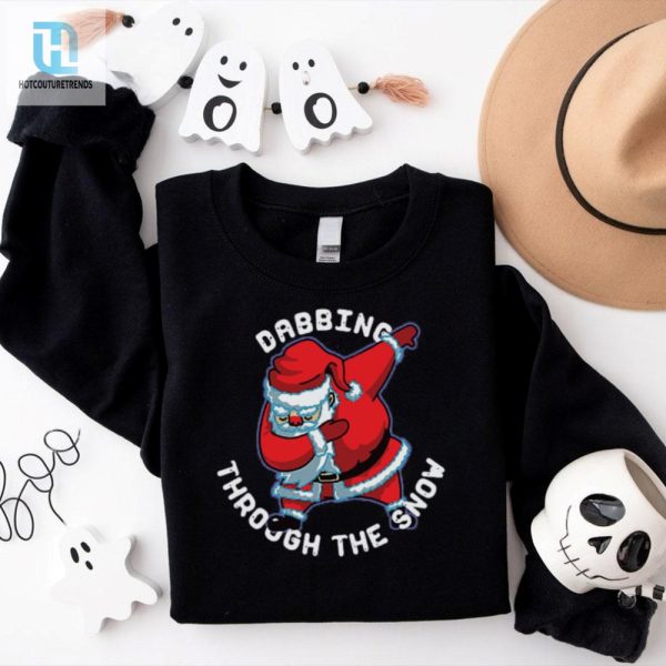 Santa Dabbing Through The Snow Funny Christmas Shirt hotcouturetrends 1 1