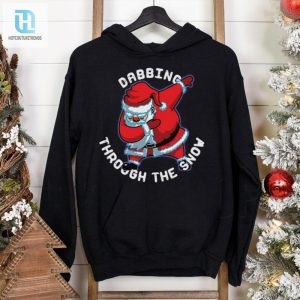 Santa Dabbing Through The Snow Funny Christmas Shirt hotcouturetrends 1 2