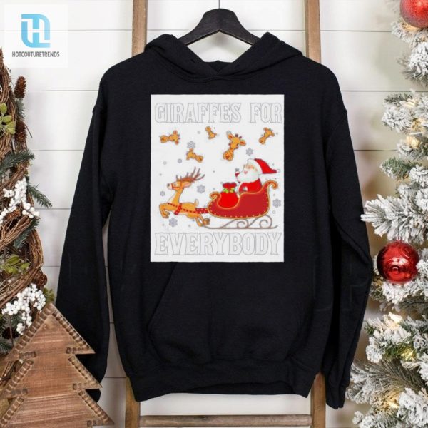 Giraffes For Everybody Christmas Santa Claus Giraffe Shirt hotcouturetrends 1 2