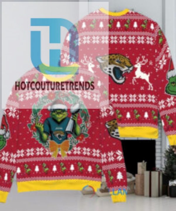 Jacksonville Jaguars X Grinch Nfl Dr. Seuss How The Grinch Stole Christmas With Super Bowl Trophy Ugly Christmas Sweater Red hotcouturetrends 1 1