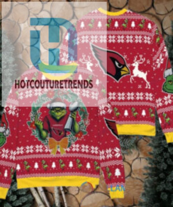 Arizona Cardinals X Grinch Nfl Dr. Seuss How The Grinch Stole Christmas With Super Bowl Trophy Ugly Christmas Sweater Red hotcouturetrends 1