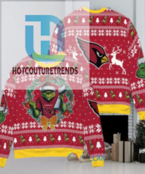 Arizona Cardinals X Grinch Nfl Dr. Seuss How The Grinch Stole Christmas With Super Bowl Trophy Ugly Christmas Sweater Red hotcouturetrends 1 1