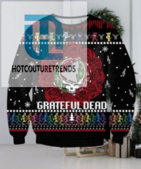 Grateful Dead Skull Rose Chirstmas Gifts 2024 For Family And Friends Ugly Sweater hotcouturetrends 1 1