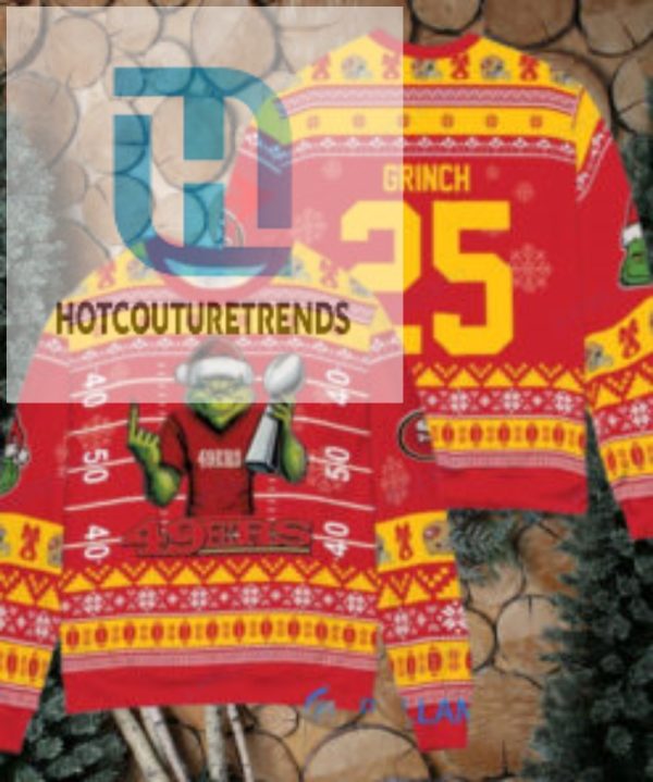 San Francisco 49Ers X Grinch Christmas Dr. Seuss How The Grinch Stole Christmas With Super Bowl Trophy Custom Ugly Christmas Sweater hotcouturetrends 1