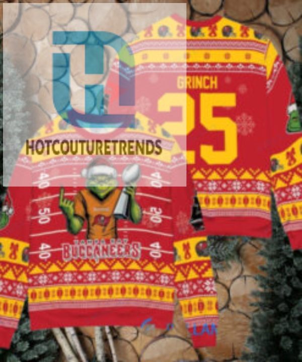 Tampa Bay Buccaneers X Grinch Christmas Dr. Seuss How The Grinch Stole Christmas With Super Bowl Trophy Custom Ugly Christmas Sweater hotcouturetrends 1