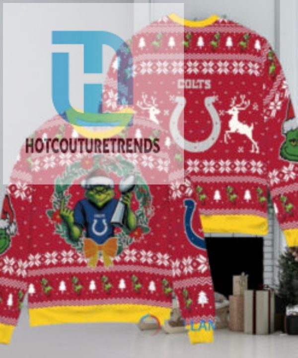 Indianapolis Colts X Grinch Nfl Dr. Seuss How The Grinch Stole Christmas With Super Bowl Trophy Ugly Christmas Sweater Red hotcouturetrends 1 1