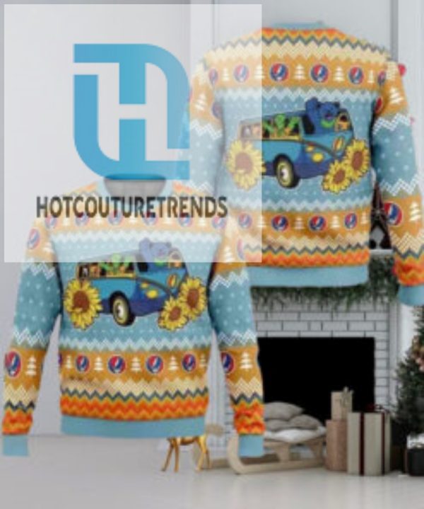 Grateful Dead Bus Chirstmas Gifts 2024 For Family And Friends Ugly Sweater hotcouturetrends 1 1