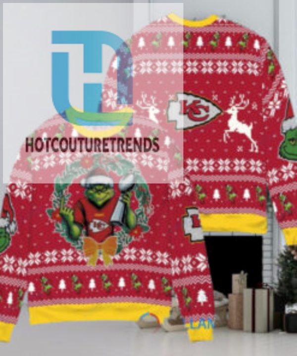 Kansas City Chiefs X Grinch Nfl Dr. Seuss How The Grinch Stole Christmas With Super Bowl Trophy Ugly Christmas Sweater Red hotcouturetrends 1 1