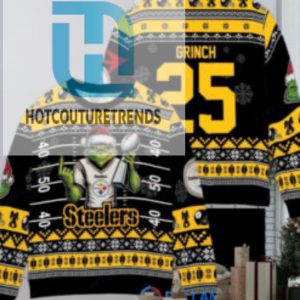 Pittsburgh Steelers X Grinch Christmas Dr. Seuss How The Grinch Stole Christmas With Super Bowl Trophy Custom Ugly Christmas Sweater hotcouturetrends 1 1