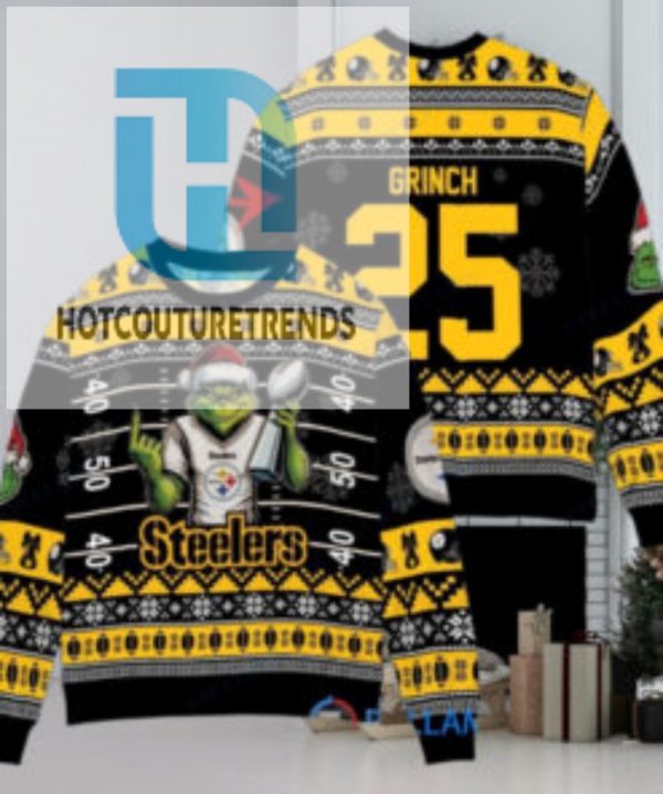 Pittsburgh Steelers X Grinch Christmas Dr. Seuss How The Grinch Stole Christmas With Super Bowl Trophy Custom Ugly Christmas Sweater hotcouturetrends 1 1