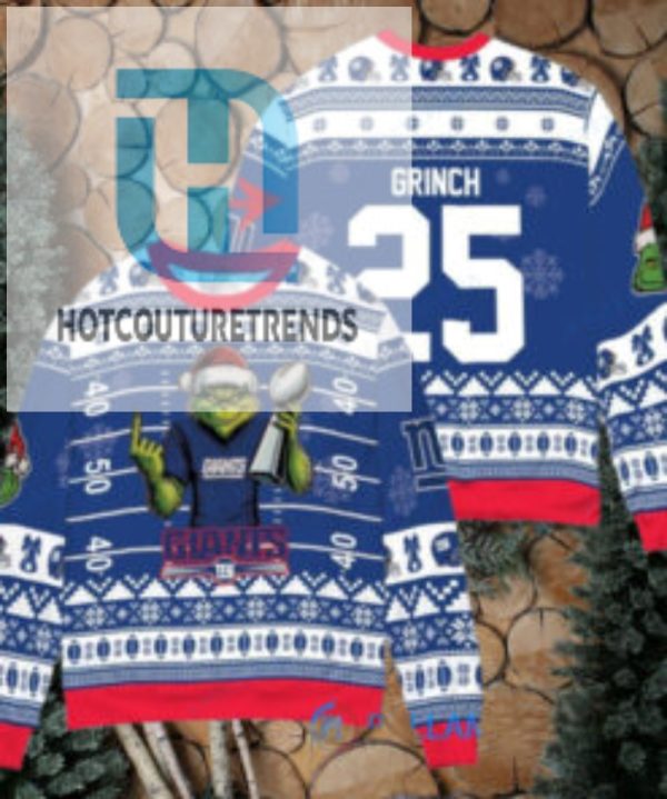 New York Giants X Grinch Christmas Dr. Seuss How The Grinch Stole Christmas With Super Bowl Trophy Custom Ugly Christmas Sweater hotcouturetrends 1