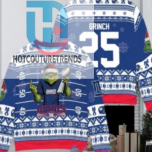 New York Giants X Grinch Christmas Dr. Seuss How The Grinch Stole Christmas With Super Bowl Trophy Custom Ugly Christmas Sweater hotcouturetrends 1 1