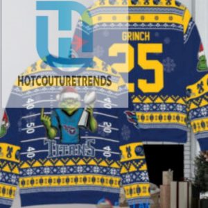 Tennessee Titans X Grinch Christmas Dr. Seuss How The Grinch Stole Christmas With Super Bowl Trophy Custom Ugly Christmas Sweater hotcouturetrends 1 1