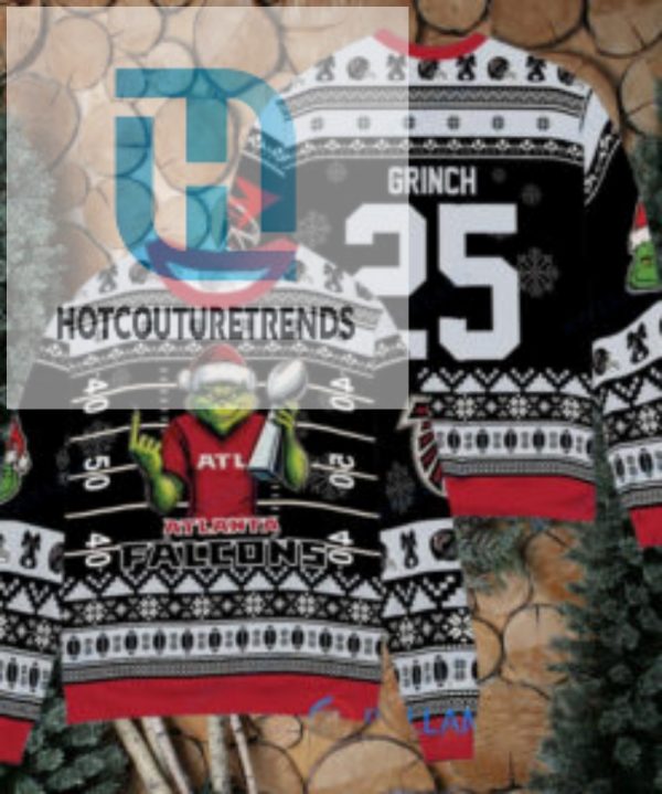 Atlanta Falcons X Grinch Christmas Dr. Seuss How The Grinch Stole Christmas With Super Bowl Trophy Custom Ugly Christmas Sweater hotcouturetrends 1