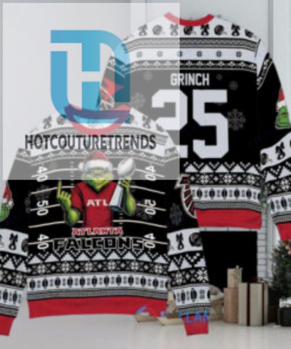 Atlanta Falcons X Grinch Christmas Dr. Seuss How The Grinch Stole Christmas With Super Bowl Trophy Custom Ugly Christmas Sweater hotcouturetrends 1 1