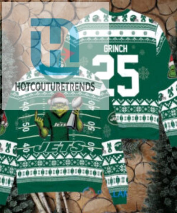 New York Jets X Grinch Christmas Dr. Seuss How The Grinch Stole Christmas With Super Bowl Trophy Custom Ugly Christmas Sweater hotcouturetrends 1