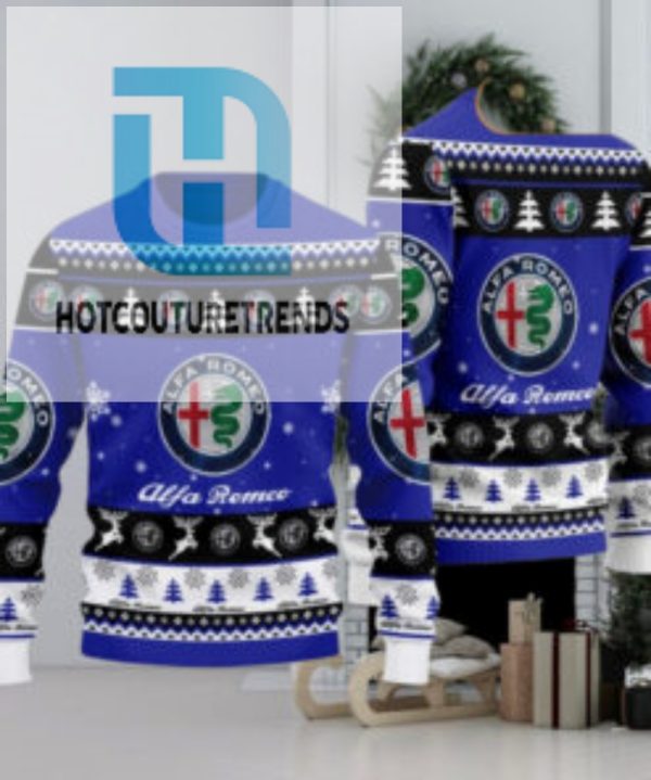 Alfa Romeo 2024 Christmas Navy Ugly Sweater hotcouturetrends 1 1