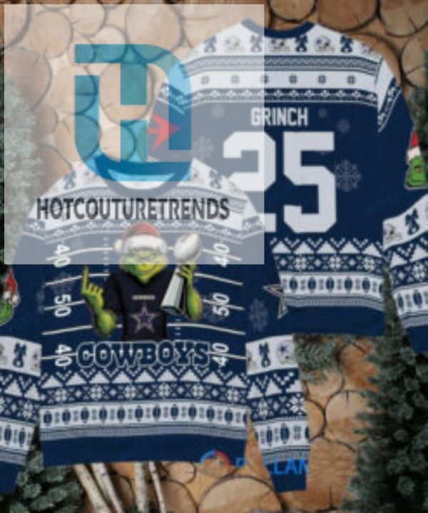 Dallas Cowboys X Grinch Christmas Dr. Seuss How The Grinch Stole Christmas With Super Bowl Trophy Custom Ugly Christmas Sweater hotcouturetrends 1