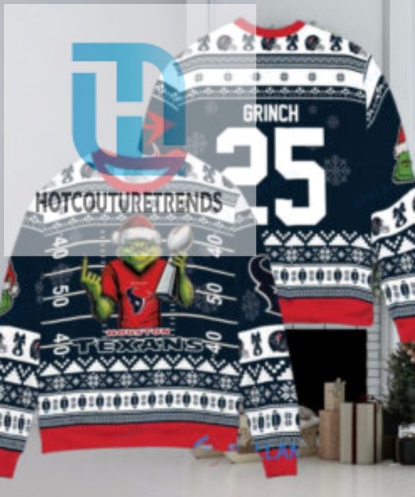 Houston Texans X Grinch Christmas Dr. Seuss How The Grinch Stole Christmas With Super Bowl Trophy Custom Ugly Christmas Sweater hotcouturetrends 1 1