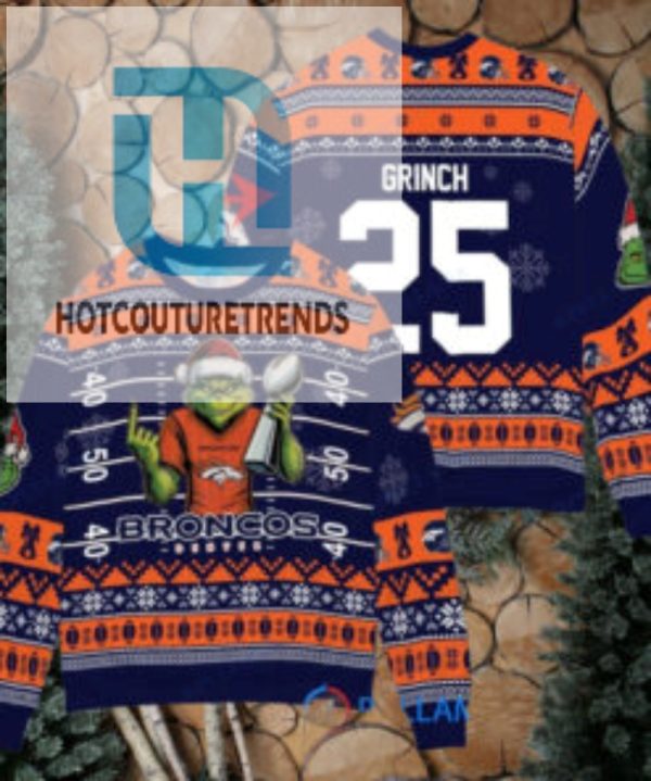 Denver Broncos X Grinch Christmas Dr. Seuss How The Grinch Stole Christmas With Super Bowl Trophy Custom Ugly Christmas Sweater hotcouturetrends 1