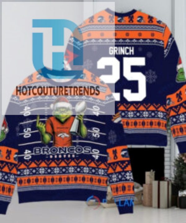 Denver Broncos X Grinch Christmas Dr. Seuss How The Grinch Stole Christmas With Super Bowl Trophy Custom Ugly Christmas Sweater hotcouturetrends 1 1