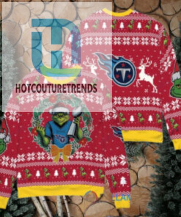 Tennessee Titans X Grinch Nfl Dr. Seuss How The Grinch Stole Christmas With Super Bowl Trophy Ugly Christmas Sweater Red hotcouturetrends 1