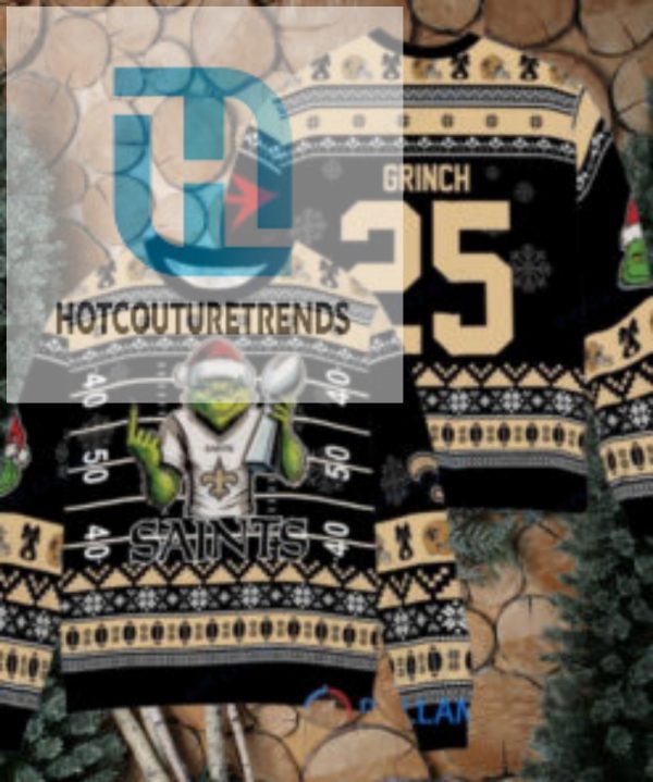 New Orleans Saints X Grinch Christmas Dr. Seuss How The Grinch Stole Christmas With Super Bowl Trophy Custom Ugly Christmas Sweater hotcouturetrends 1