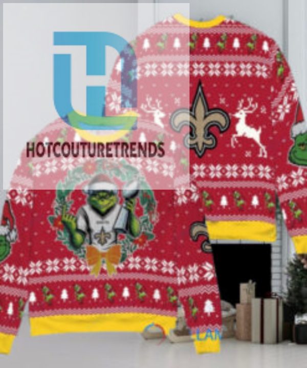 New Orleans Saints X Grinch Nfl Dr. Seuss How The Grinch Stole Christmas With Super Bowl Trophy Ugly Christmas Sweater Red hotcouturetrends 1 1