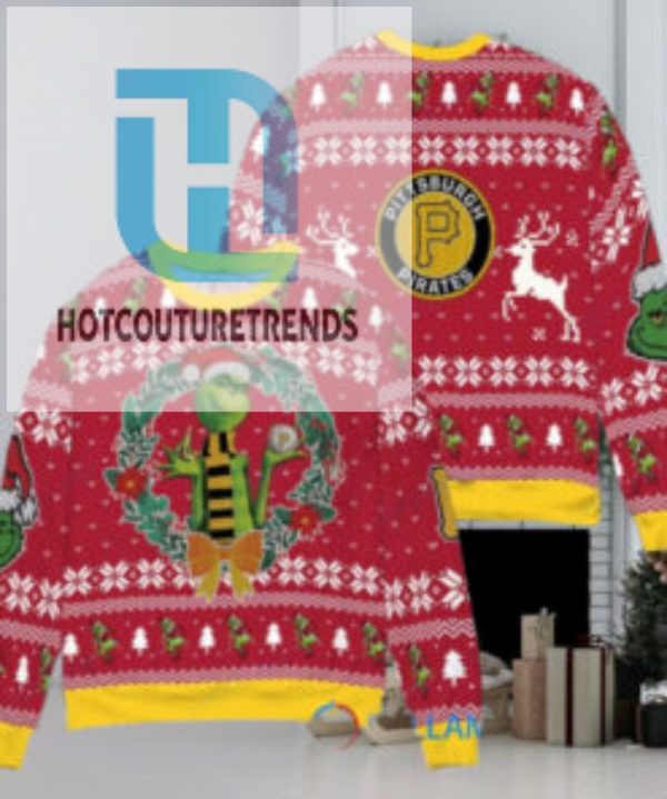 Pittsburgh Pirates X Grinch Dr. Seuss How The Grinch Stole Christmas Mlb With World Series Trophy Ugly Christmas Sweater Red hotcouturetrends 1 1