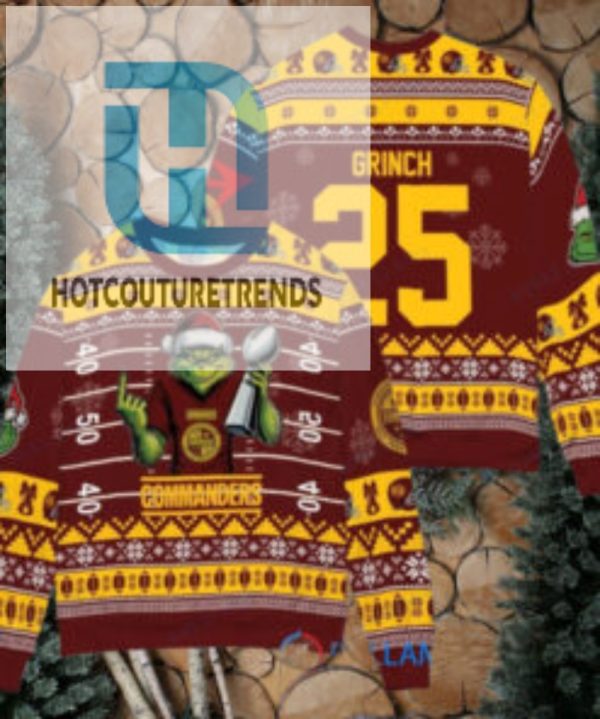 Washington Commanders X Grinch Christmas Dr. Seuss How The Grinch Stole Christmas With Super Bowl Trophy Custom Ugly Christmas Sweater hotcouturetrends 1