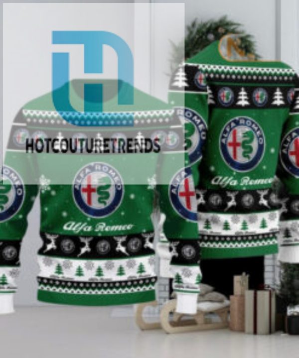 Alfa Romeo 2024 Christmas Green Ugly Sweater hotcouturetrends 1 1