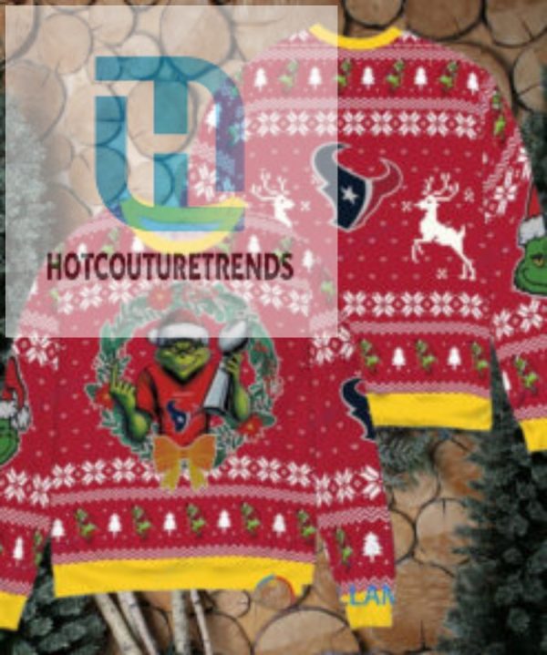 Houston Texans X Grinch Nfl Dr. Seuss How The Grinch Stole Christmas With Super Bowl Trophy Ugly Christmas Sweater Red hotcouturetrends 1