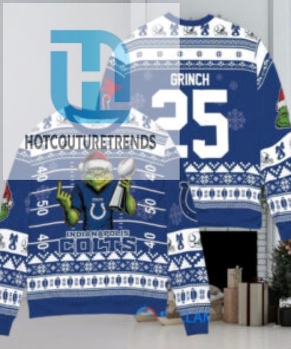 Indianapolis Colts X Grinch Christmas Dr. Seuss How The Grinch Stole Christmas With Super Bowl Trophy Custom Ugly Christmas Sweater hotcouturetrends 1 1